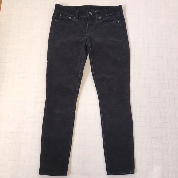 J. Crew Toothpick Dark Indigo Blue corduroy Stretch skinny jeans Size 26